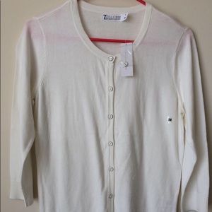 7th avenue white cardigan